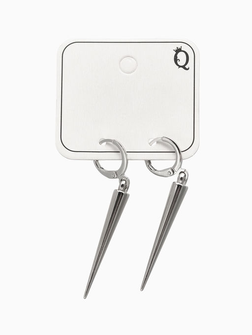 Серьги металл «Шипы» удлинённые, цвет серебро