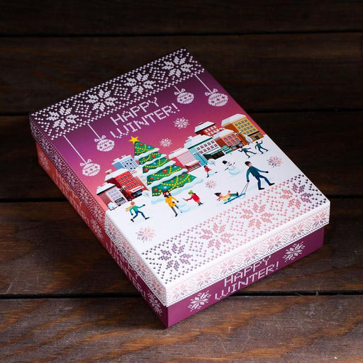 Цена за 5 шт. Подарочная коробка сборная Счастливой зимы, 21 х 15 х 5,7 см - UPAK LAND фото 3