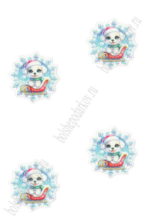 Кабошон-вырубка "Собачка" 3,5*3,5 см (10 шт) SF-7342