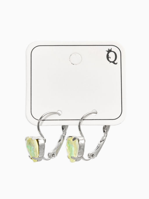 Серьги "Сердечки" лунные, цвет жёлтый в серебре