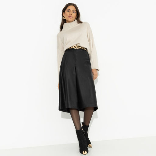 Кюлоты из экокожи Неожиданный подарок (black) - Charutti фото 2