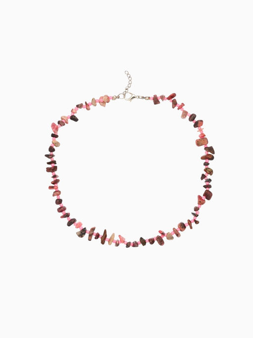 Ожерелье из камня, 45 см, розовое