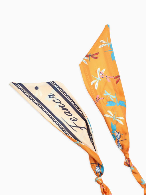 Колье-чокер на платке "Стиль". цвет оранжевый с золотом