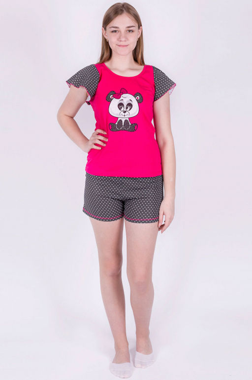 Арт. 8237 Пижама с шортами 38-44 (4 шт) Цвет:ассорти