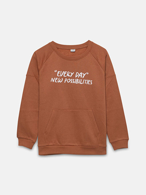 Bisiklet Yaka Erkek ?ocuk Kal?n Sweatshirt