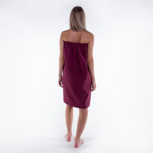 Полотенце банное Этель Парео с карманом 80*140 см. цв. темная сирень, 100% хл, вафля 240 г/м2  фото 5