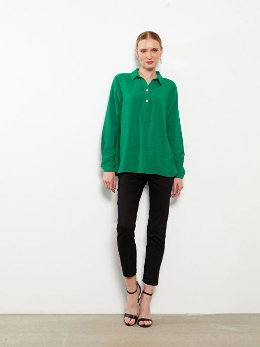 Y?ksek Bel Dar Fit D?z Gabardin Kad?n Pantolon