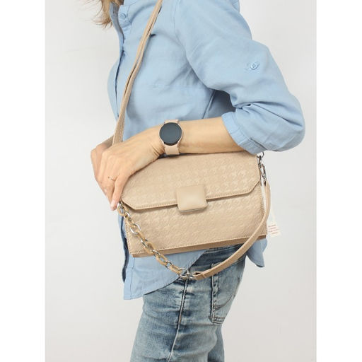 Сумка женская искусственная кожа Ch&K-2633, 1отд, плечевой ремень, бежевый SALE 254485 - Adelia фото 5