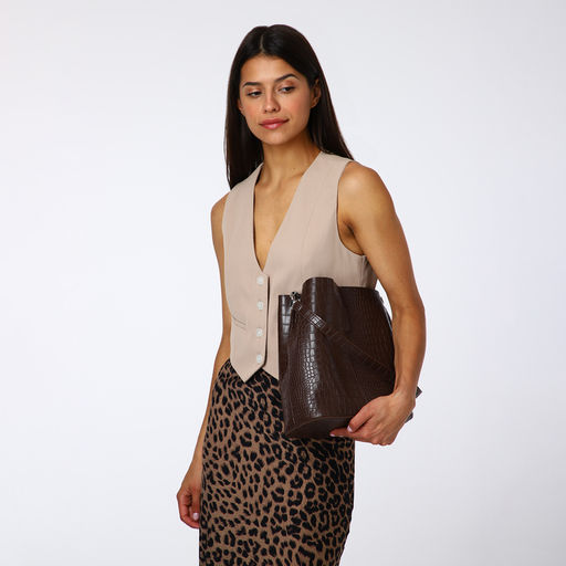 Сумка женская TEXTURA на магните, 24×14×29 см, коричневая