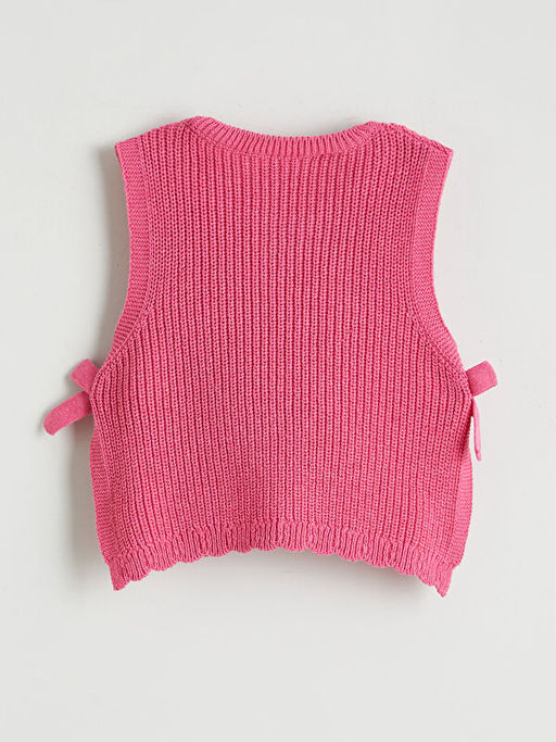 Bisiklet Yaka Fiyonk Detayl? K?z ?ocuk S?veter