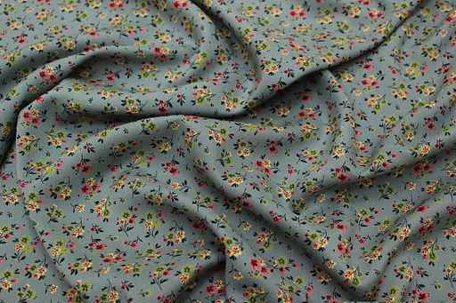 Штапель Премиум Воздушные букетики цв.т.голубая ель, ш.1.45м, вискоза-100%, 120гр/м.кв - Купава фото 6