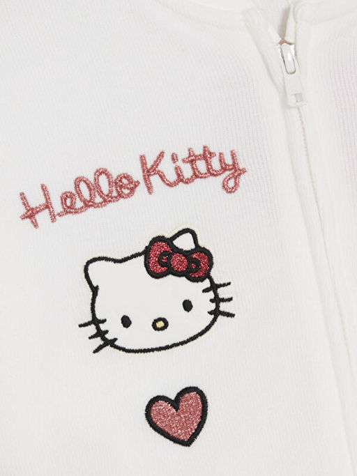 Hello Kitty Bask?l? K?z ?ocuk Fermuarl? Sweatshirt