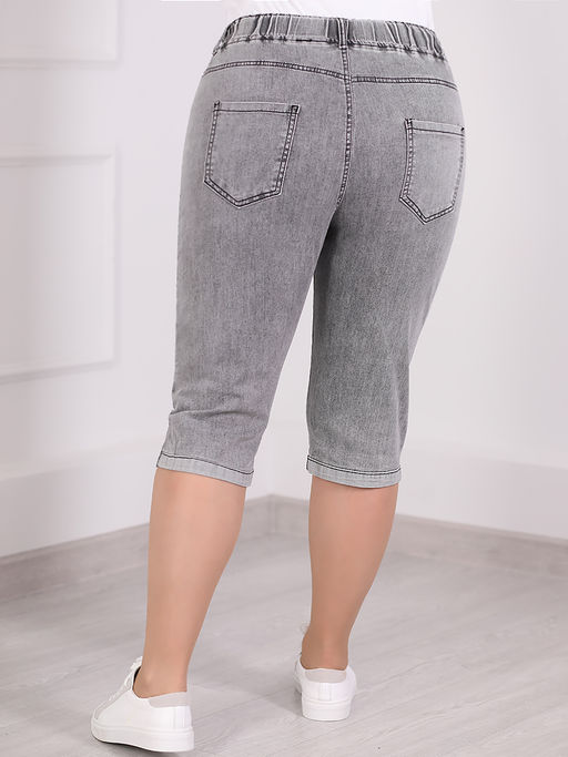 1У-52 2258.В.С1 Капри джинсовые - Almond фото 4