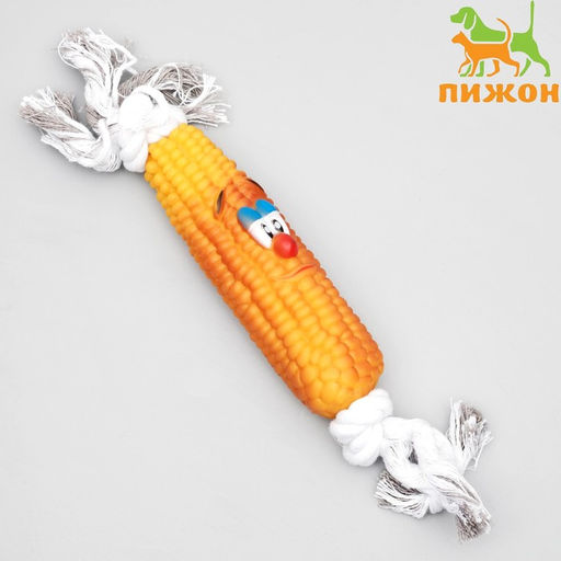 Игрушка на канате Кукуруза для собак, 30 см (кукуруза 14 см)