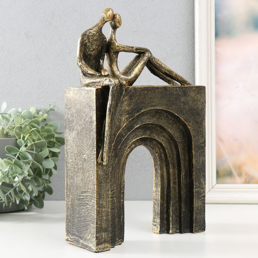 Фигурка полистоун Двое на арке, под металл, 19.2?8.7?30.4 см