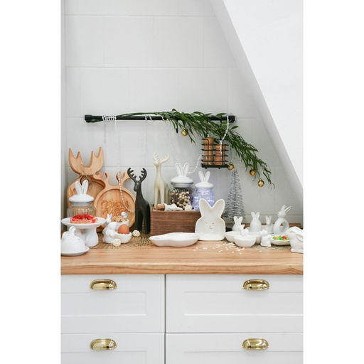 Банка стеклянная для сыпучих продуктов с керамической крышкой Доляна Зайка в золотом, 950 мл  фото 17