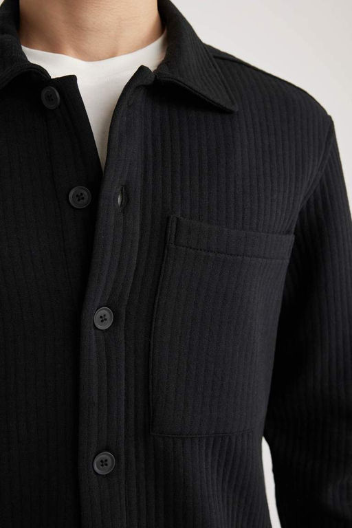 Стеганая куртка-рубашка стандартного кроя с длинными рукавами - Defacto фото 8