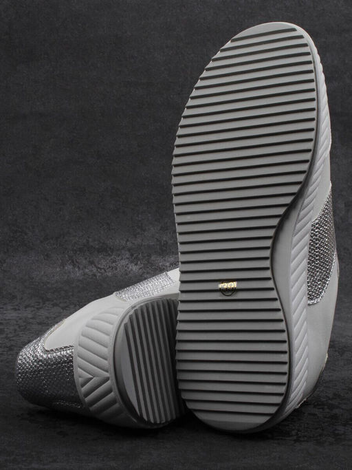 03-A1018-9 WHITE/SILVER Кроссовки женские (натуральная кожа)