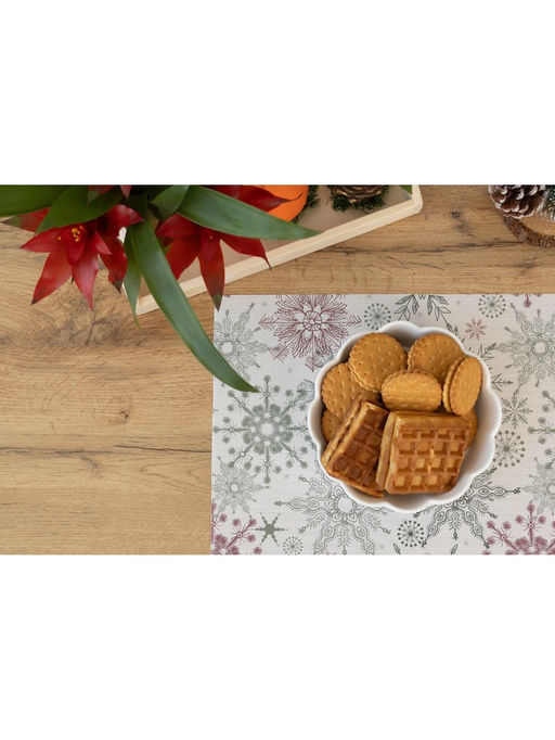 Салфетки сервировочные на стол Доляна Новый Год, 4 шт., 45?30 см, бежевые