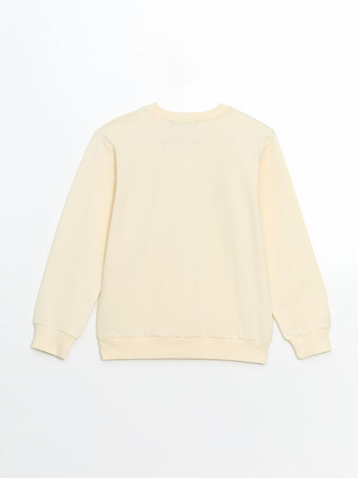 Bisiklet Yaka Bask?l? K?z ?ocuk Sweatshirt