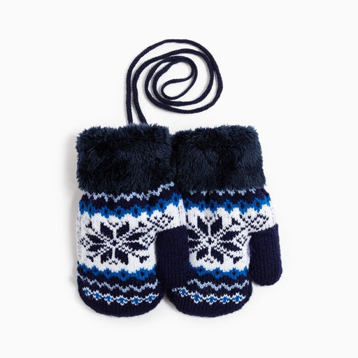 Варежки детские, цвет тёмно-синий, размер 13 (2-4 года) - Rossini фото 2