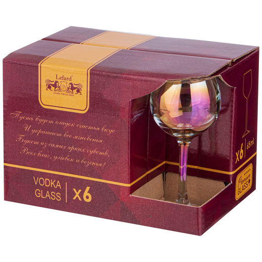 НАБОР ИЗ 6-ТИ РЮМОК ЛИЛОВАЯ ДЫМКА, 65 МЛ 6*6*12,5СМ - Lefard фото 2