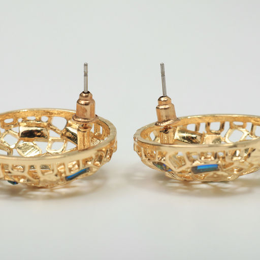 Серьги со стразами Блеск вечера клуб судьбы, белые в золоте - Qf фото 2