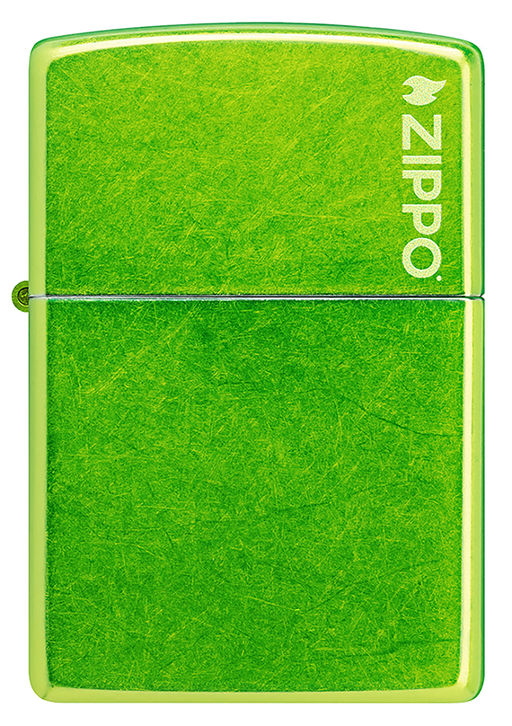 Зажигалка ZIPPO Логотип с кислотным зеленым покрытием | Lurid 24513ZL  фото 2