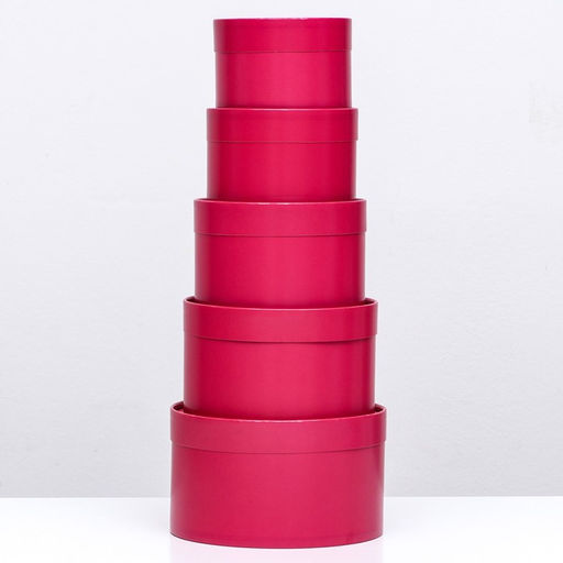 Набор шляпных коробок 5 в 1,Бордовый, 20 х 12,18 х 11,16 х 10,14 х 9,13 х 8,5 см - Simaland фото 2