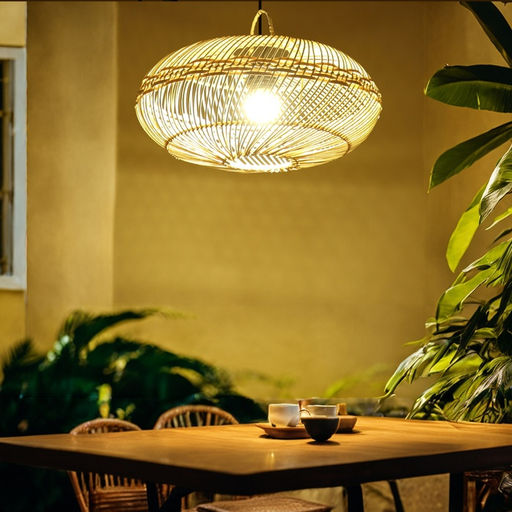 Светильник потолочный из ротанга «Ваю», 1×120 Вт, Е27, 40×40×20 см