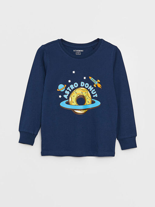 Bisiklet Yaka Bask?l? Uzun Kollu Erkek ?ocuk Pijama Tak?m? - Waikiki фото 2