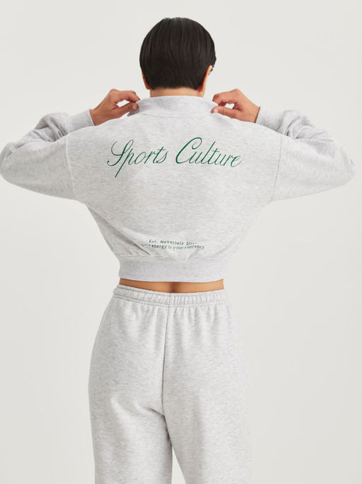 Свитшот на молнии с воротником стойкой в стиле Sporty & Rich - NEVERLATE фото 2