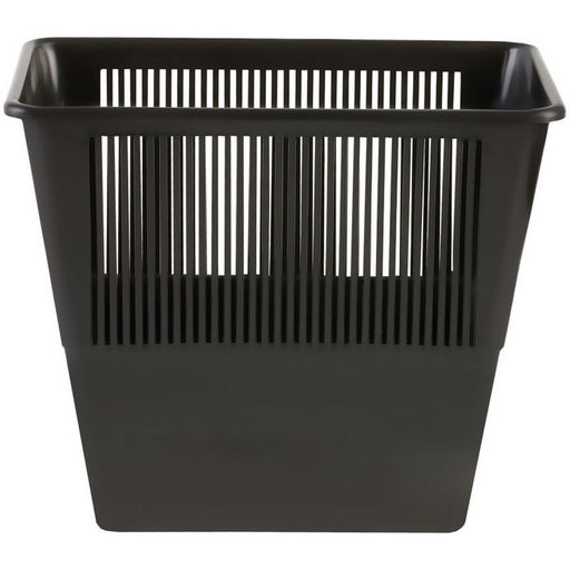 Корзина для бумаг и мусора Стамм, 12 л, пластик, сетчатая, прямоугольная, черная