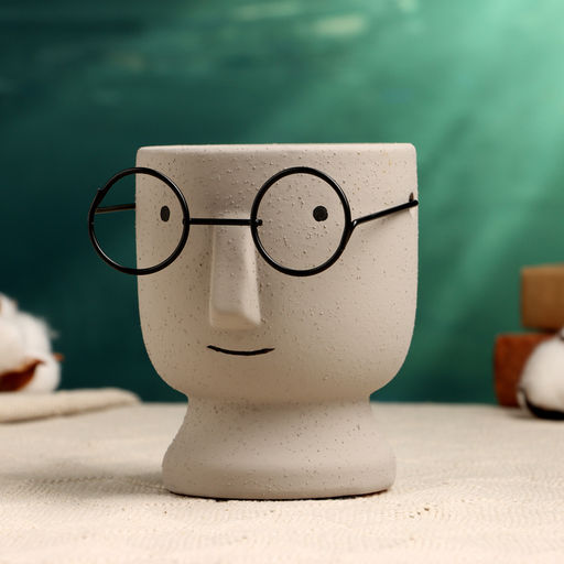 Декоративный горшок для цветов «Который выжил», 550, мл, 12×10×10 см, керамический, серый