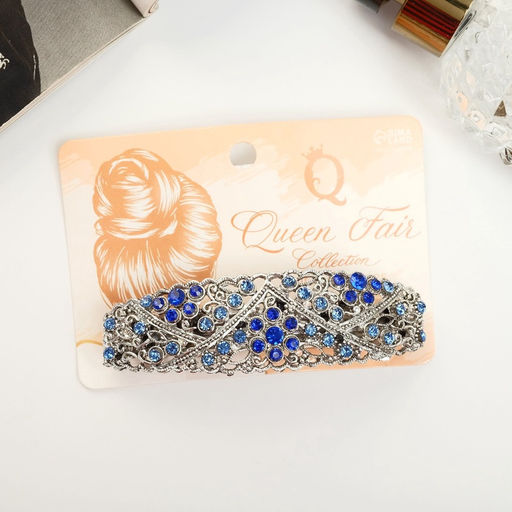 Заколка - автомат для волос «Сара», фиалки, 8.5 см