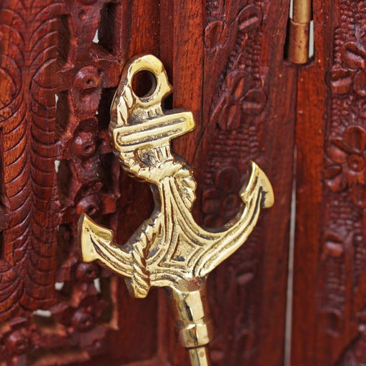 Ложка для обуви Якорь с канатом, 52?5.5?1 см, латунь