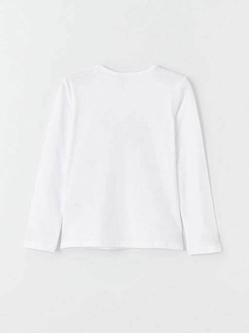 Bisiklet Yaka Bask?l? Uzun Kollu K?z ?ocuk Ti??rt - Waikiki фото 2