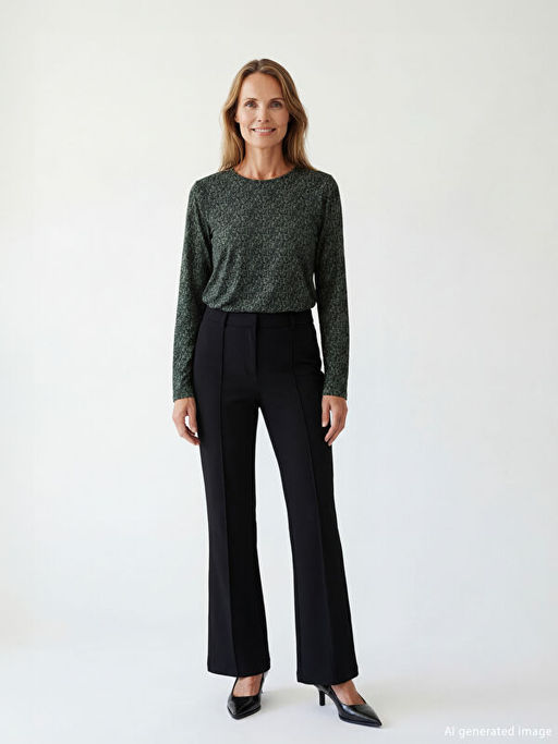 Bisiklet Yaka Desenli Bluz