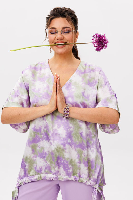 Блуза ANELLI 1606 лавандовое поле  фото 5