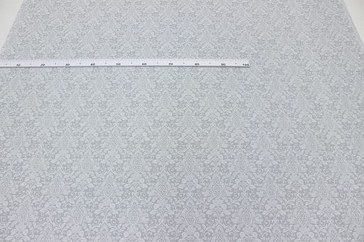 Рогожка Вензель цв.св.серо-голубая дымка, ш.1.5м, хлопок-100%, 165гр/м.кв - Купава фото 2
