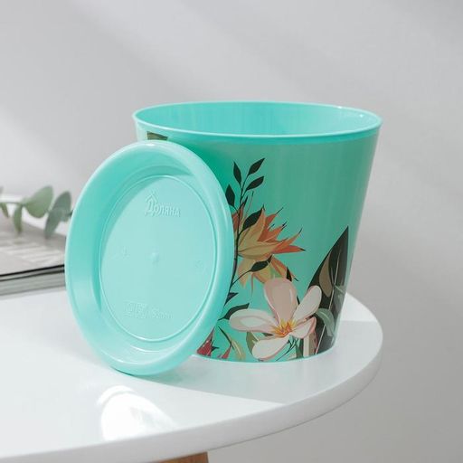 Цена за 2 шт. Горшок для цветов Доляна «Тропический лес», 800 мл, цвет зелёный