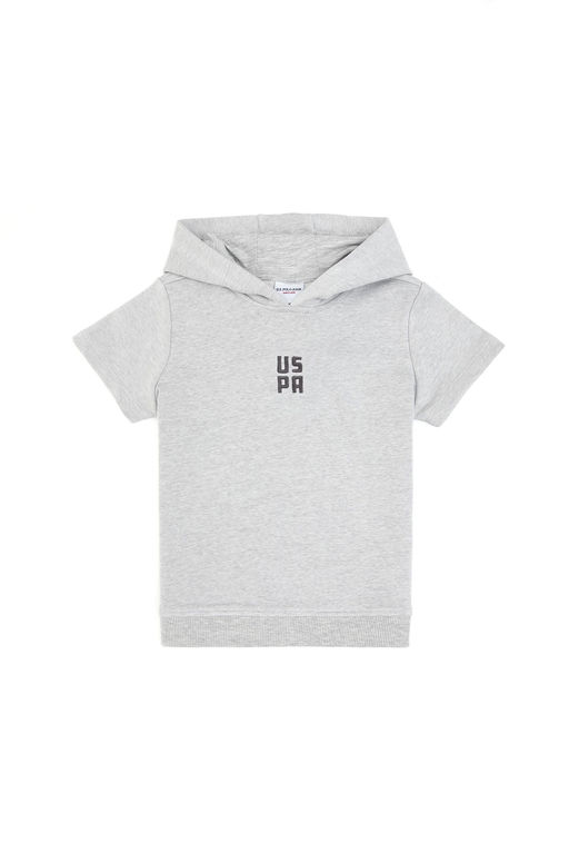Erkek _ocuk Gri Melanj Kap__onlu Sweatshirt - U.s. polo assn фото 2