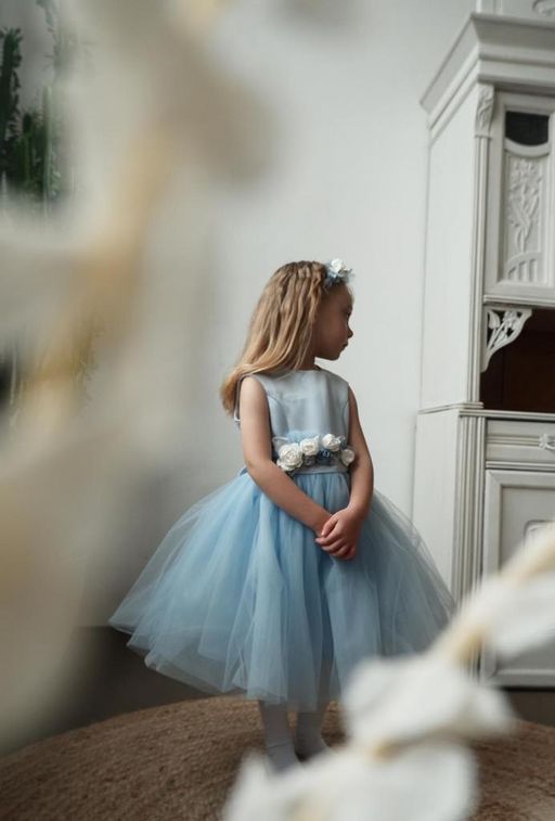 А21-3 платье для девочки Мелани голубой - Etoelf фото 4