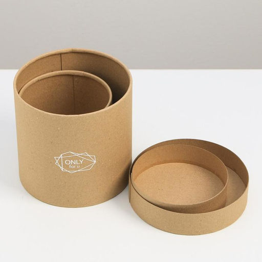 Набор шляпных коробок из крафта 2 в 1 Only for you, 12 х 12, 15 х 15 см - Дарите счастье фото 6