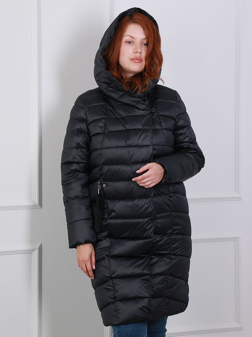 Пальто с капюшоном и меховым брелком - Almond фото 10