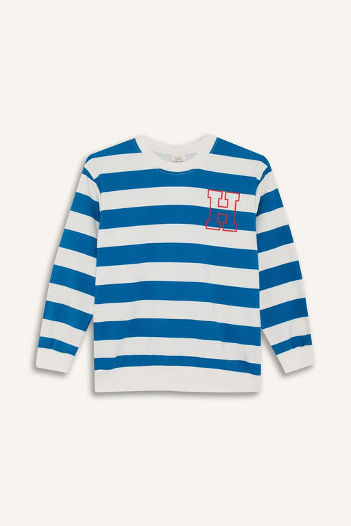 Bisiklet Yaka _izgili Sweatshirt Erkek _ocuk - Defacto фото 7