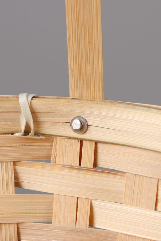 Корзина плетёная, 26×26×12 см, ручка h=18 см, бамбук, натуральный цвет