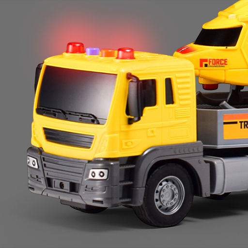 Машина "Тягач строитель" 1:16 (свет, звук) в коробке