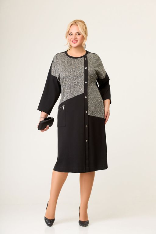 Блуза Swallow 803.2 черный+серебряный узор фото 809