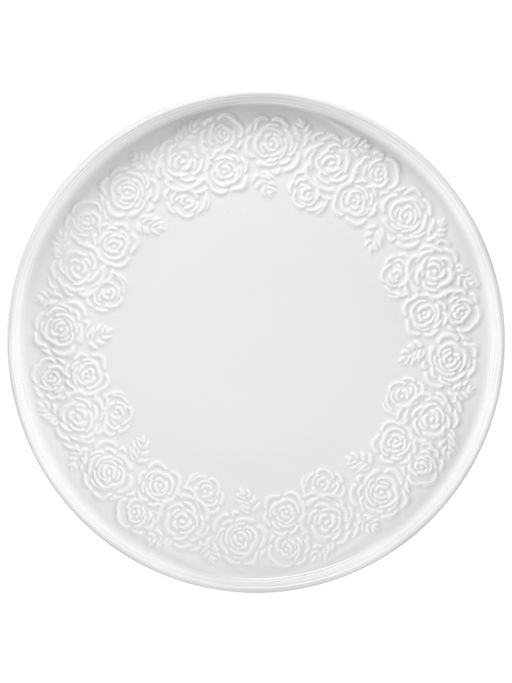 Блюдо на ножке 27,5*27,5*11,5 см "Розы" с бортиком, фарфор